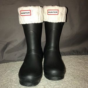short matte black hunter boots